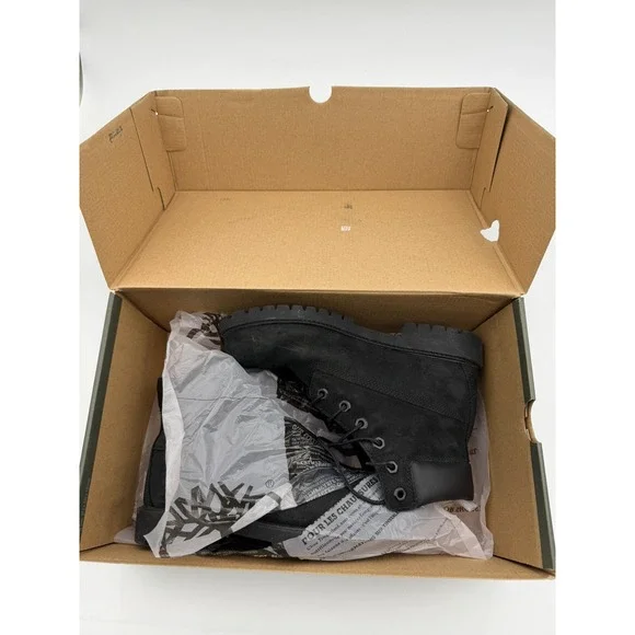 Junior's Timberland Premium 6 IN Waterproof Boot Black Nubuck Size 6 - Picture 10 of 11